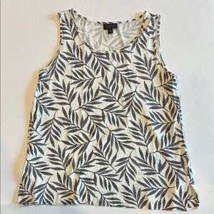 J. Jill black Leaf Print Tank Top